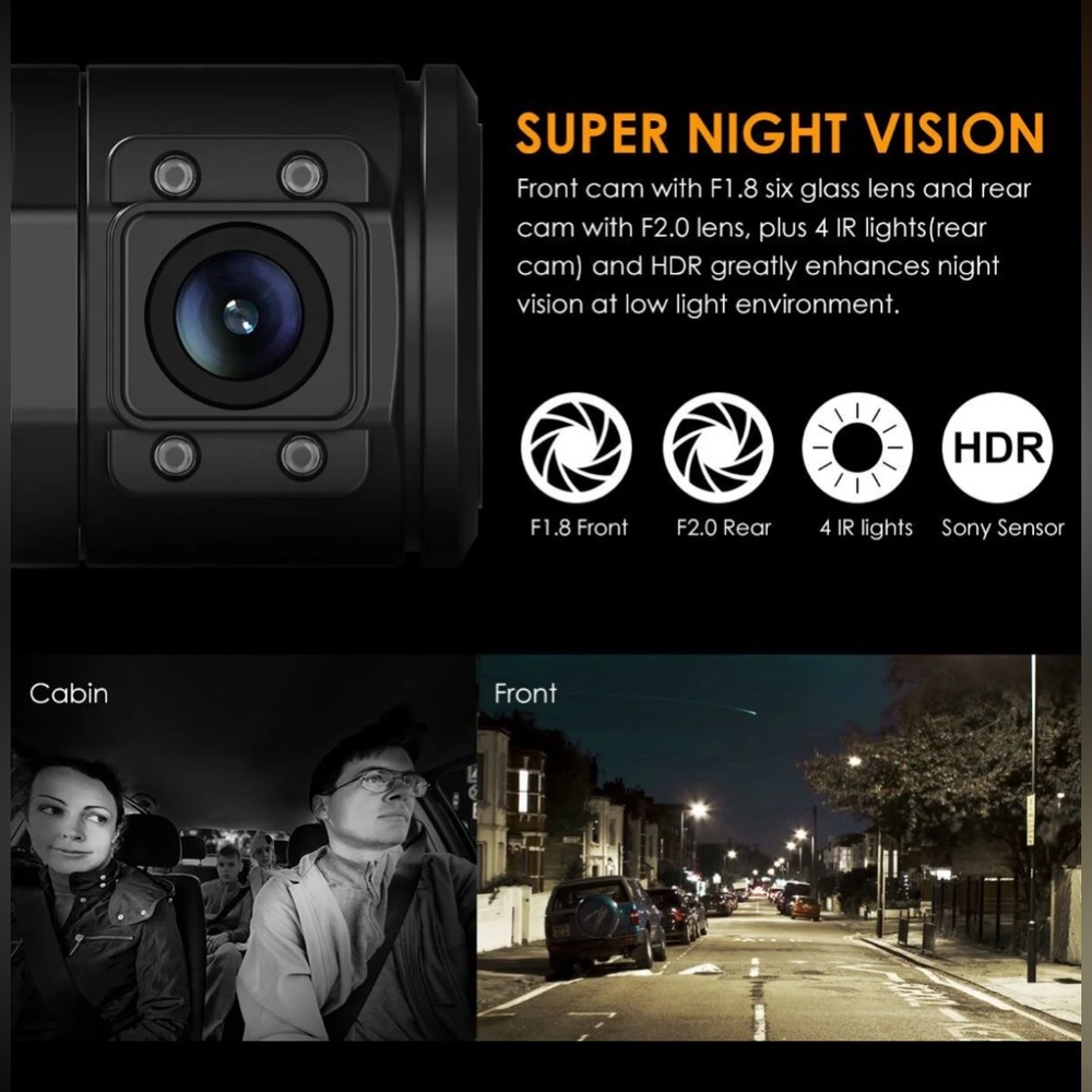 N2 Pro Dual Dash Cam - Night Vision Black VANTRUE camera only no accessories - Picture 5 of 13
